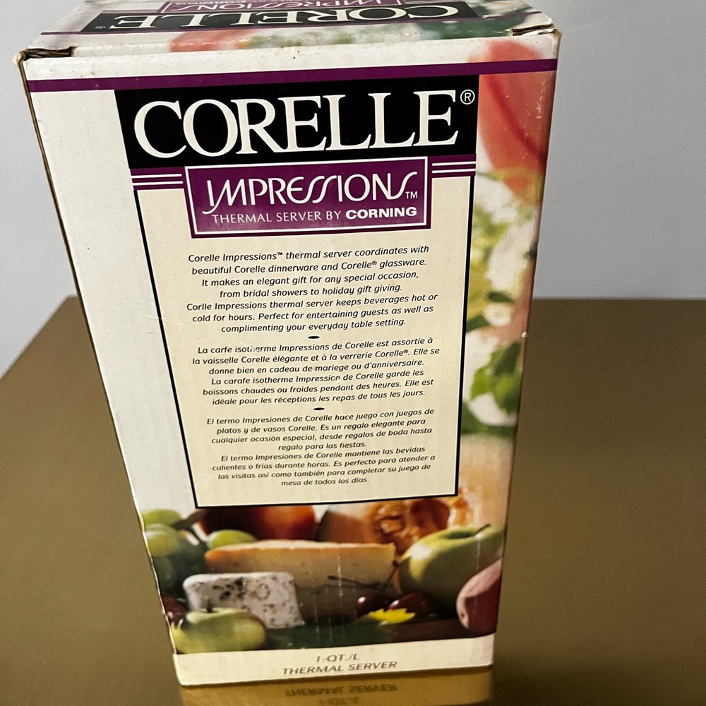 Corelle Shadow Iris Thermal Carafe 1995 NOS NIB Rare - Picture 3 of 6